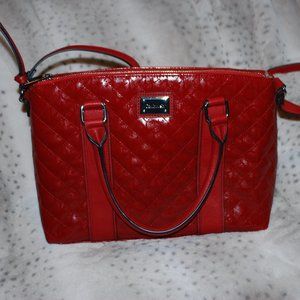 Beautiful Red Quilted Calvin Klein Purse - EUC